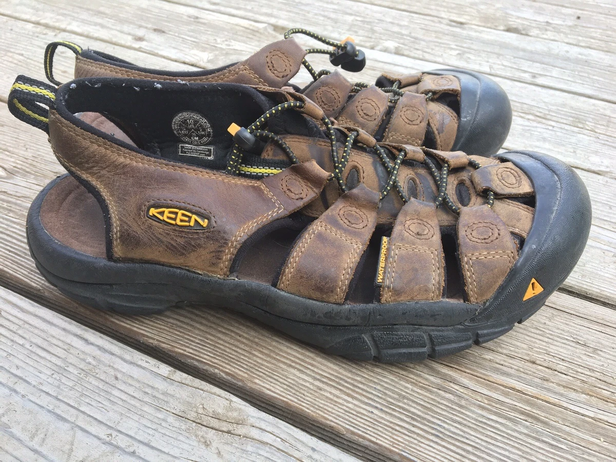 Keen Brown Leather Waterproof Bungee Cord Water Sandals Size 10