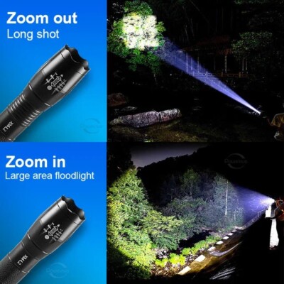 Super Bright XM-L2 LED Flashlight 18650 Rechargeable Torch Most Powerful ...