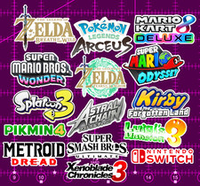 15 Nintendo Switch Logo Stickers - White, Clear or Holographic- Zelda Kart Mario