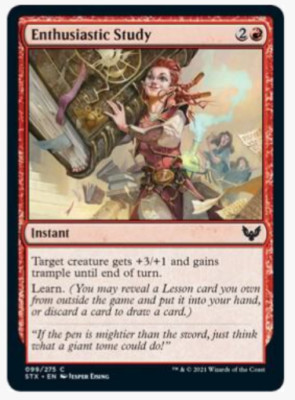 Enthusiastic Study - STX (x4) PLAYSET Magic the Gathering NM/LP MtG