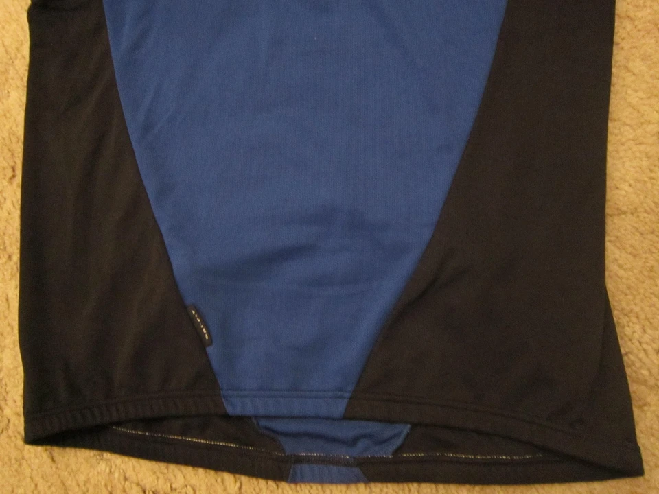 NIKE DriFit Cycling Jersey RUNNING Shirt MENS Blue & Black LARGE 1/4 Zip POCKETS - Image 3 of 4