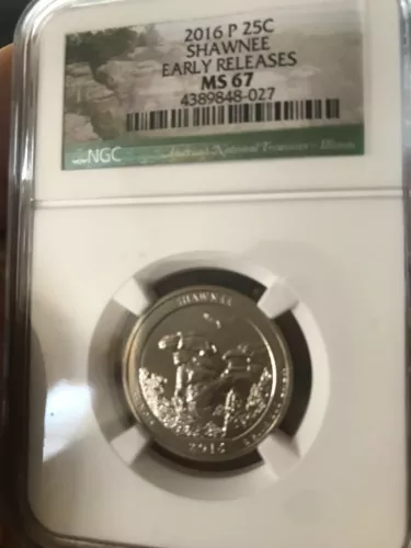 2016 P 25C SHAWNEE NGC MS67 HIGH GRADE BUSINESS STRIKE and EARLY RELEASES 