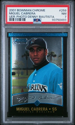 2001 Bowman Chrome Baseball ROOKIE Miguel Cabrera #259 - PSA 7 - Detroit Tigers