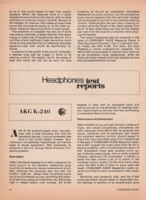 AKG - K-240 Headphones - Full Original Test Report -