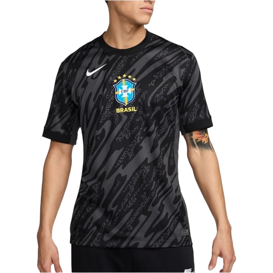 Men's Brazil Goalkeeper Maglia Jersey Soccer Stadium 2024 MEDIUM