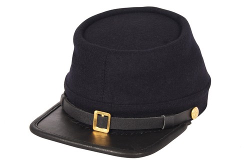 Civil War Union Army Leather Peak Kepi 