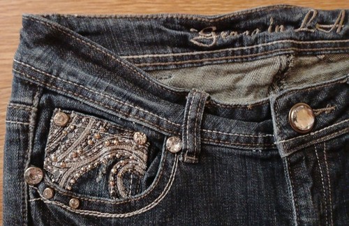 GRACE in L.A. SZ 5 (28W×32L) SKINNY STRETCH RHINESTONE EMBELLISHED JEANS EUC  - Bild 8 von 12
