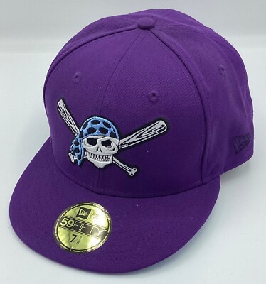 RARE Pittsburgh Pirates Fitted Hat 7 7/8 Purple Skull Logo 2000