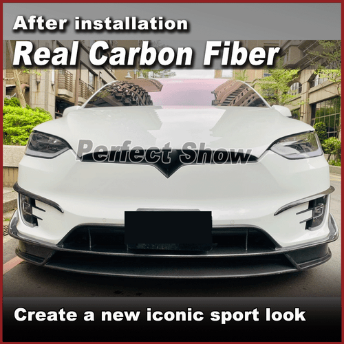 Carbon Front Canard Flossen Splitter Spoiler Passt für Tesla Model X 90D 2015-21 - Bild 2 von 12
