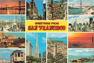 Postcard Greetings From San Francisco many views favorite city VTG CC9.