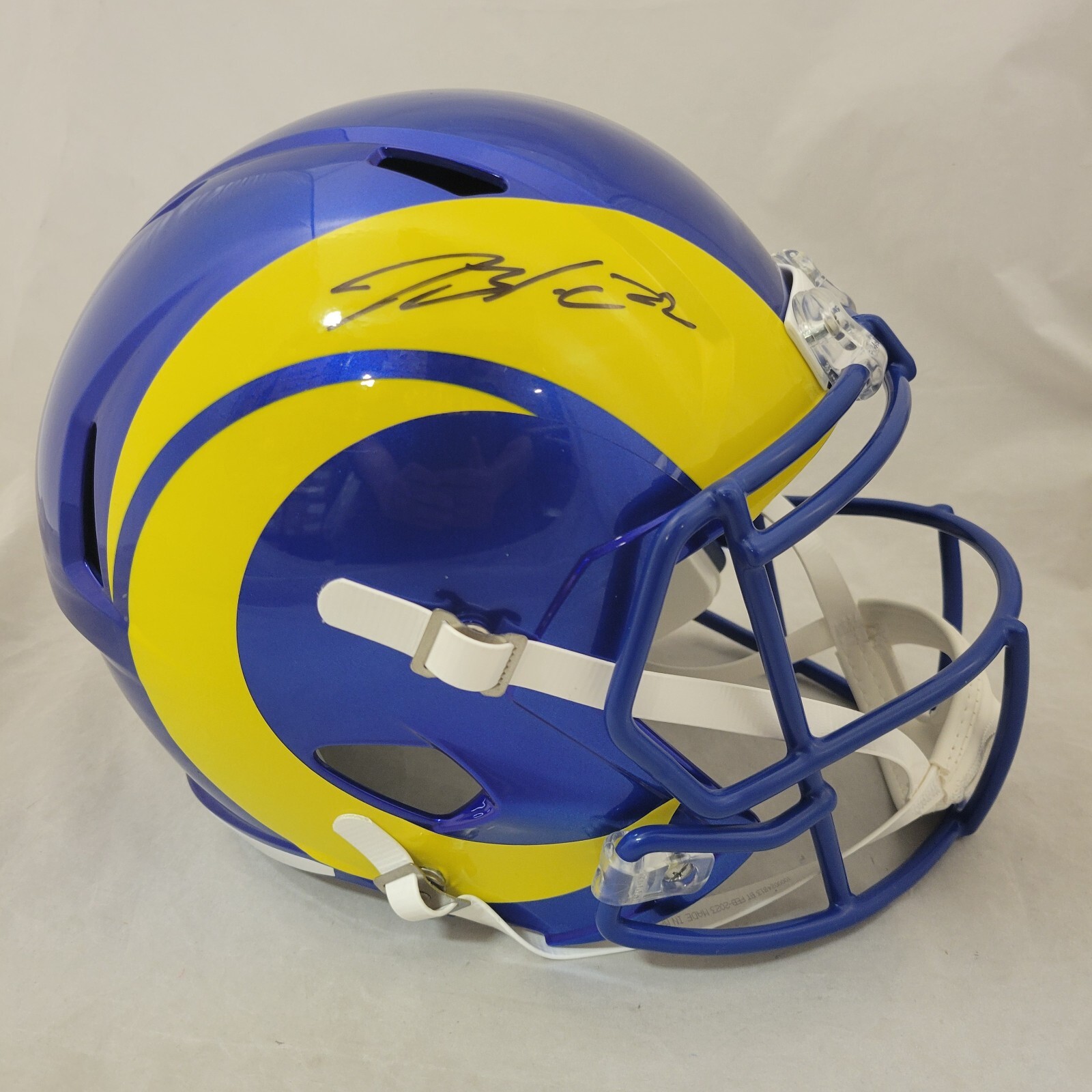 BLAKE CORUM SIGNED LOS ANGELES RAMS F/S SPEED REPLICA HELMET BECKETT QR COA 