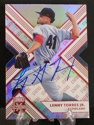 2018 Panini Elite Extra Edition Status Red Die-Cut /75 Lenny Torres Jr #40 Auto