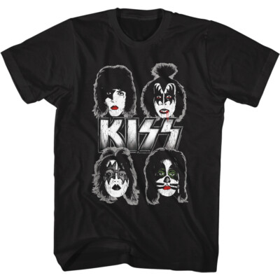 KISS: Logo, Caras E Iconos - Camiseta Negra - España