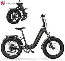 SISIGAD 20"Folding Electric Bike 1500w 48V Ebike 40Miles 15Ah Removeable Battery
