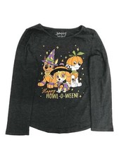 Paw Patrol Girls Long Sleeve Gray Puppy Dog Halloween T-Shirt Tee Shirt