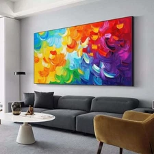 Abstract Hand painted Oil Painting Custom Living Room Decoration Green Red