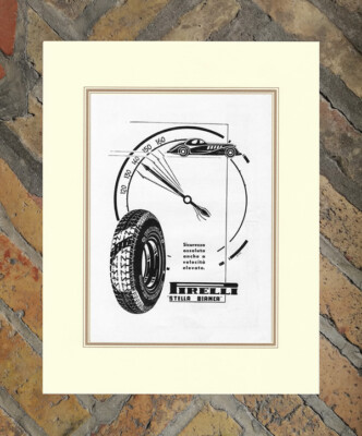 1934 * Original Werbung ''Pirelli - Weißer Stern'' im Passepartout
