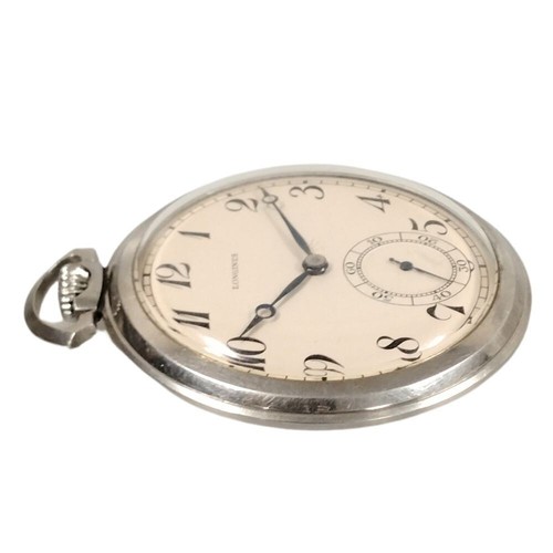 Vintage Longines Pocket Watch Silver 15J Manual Wind Small Seconds Works - Picture 8 of 10