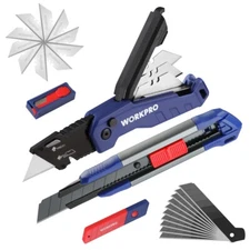 2PC Folding Box Cutter & Retractable Knife Utility Knife Extra 20 SK5 Blades NEW