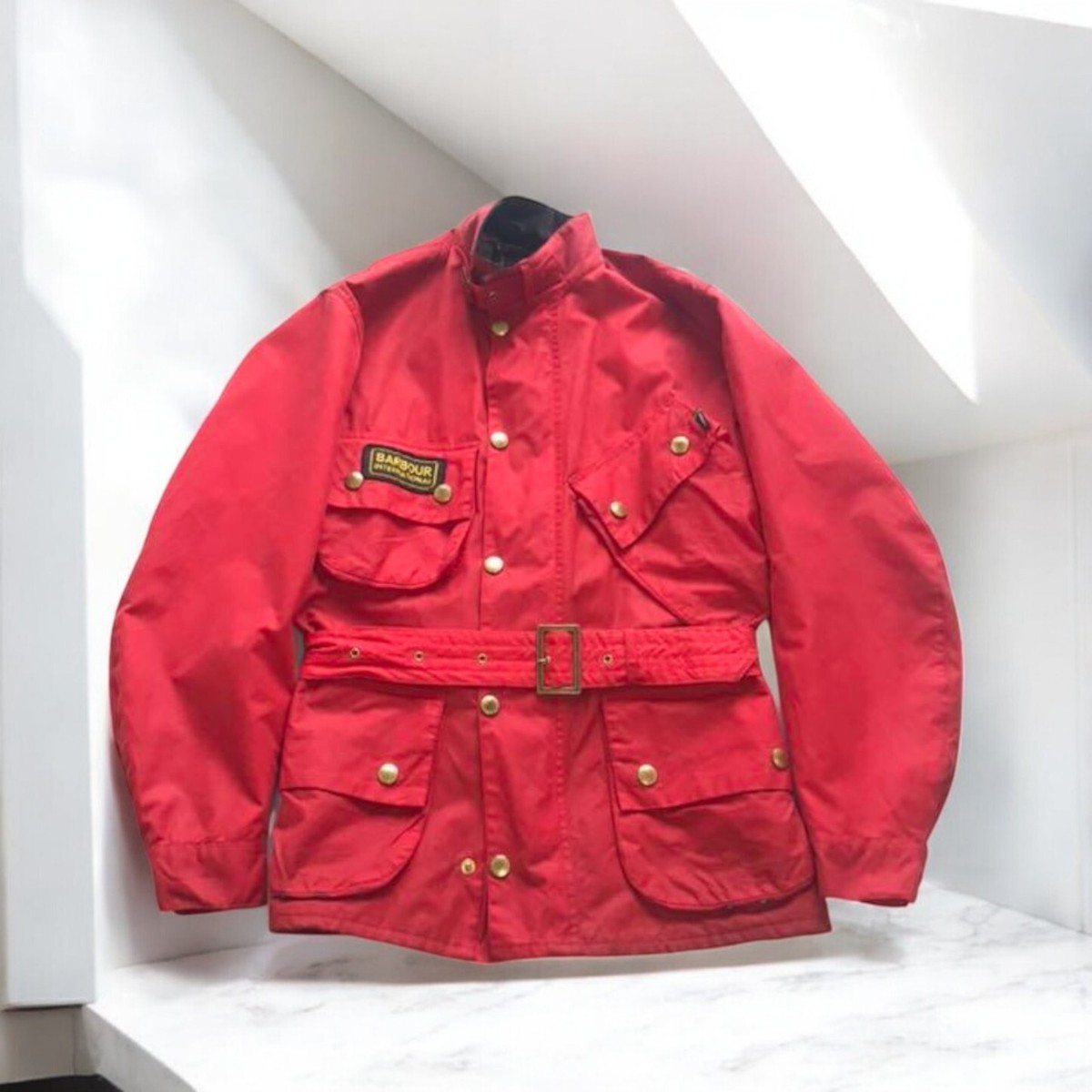 Barbour International 00's A7 Wax Jacket Championship Red M