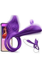 Vibrating Cock Ring Couples Sex Toys - MOOLIGIRL Dual Penis Ring Vibrator with F