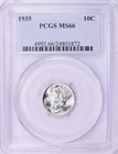 1935 Mercury Dime PCGS MS-66