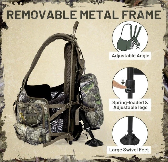 TR Turkey Vest for Hunting with Seat Hunting Vest w/ Kick Stand & Game Pouch NEW - Image 3 of 4