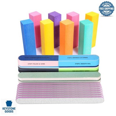 20-Piece Professional Nail File & Buffer Kit for Salons & Home