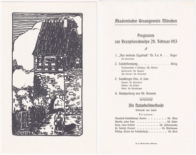 A. Demeter - Rezeptionskneipe Akademischer Gesangverein München Studentica 1913