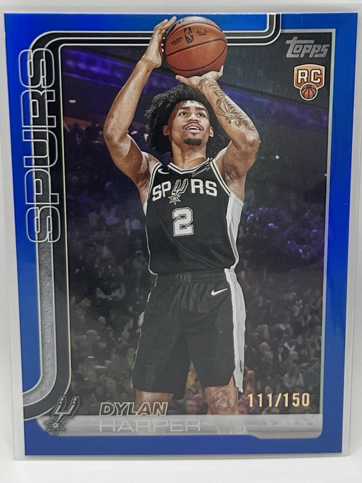 2025-26 Topps Flagship Dylan Harper Rookie RC Blue Rainbow Foil #111/150 #202
