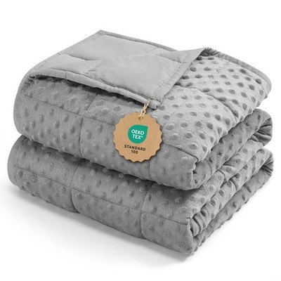 Kivik Breathable Weighted Blanket for Adults, 15 lbs Ultra Soft Minky Dot Hea...