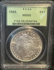 1886 P PCGS MS65 Morgan Silver Dollar $1 US Mint Coin 1886-P MS-65 OGH
