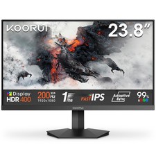 KOORUI 24 Inch Gaming Monitor, 200Hz, Fast IPS, HDR 400, 1ms, Full-HD 1080P