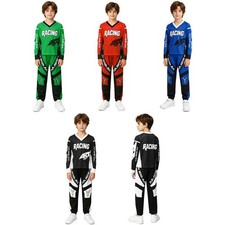 Boys Outfit Elastic Waistband Set Cycling Suit Jersey Top Casual Riding Hiking