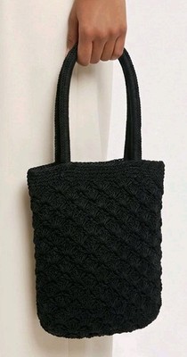 Hobo Purse Crochet Soft Side Corded Handle Lined Pocket Whimsygoth Boho Hippie