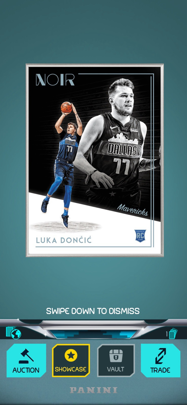 2018 Panini Noir Luka Doncic Rookie Card Dunk Digital Edition