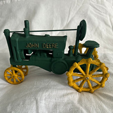 John Deere Cast Metal Toy Farm Tractor Green/Yellow "JOHN DEERE"