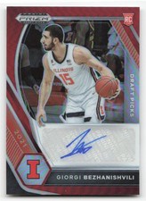 Giorgi Bezhanishvili 2021 Prizm Draft Picks Auto Prizm Red 103/199