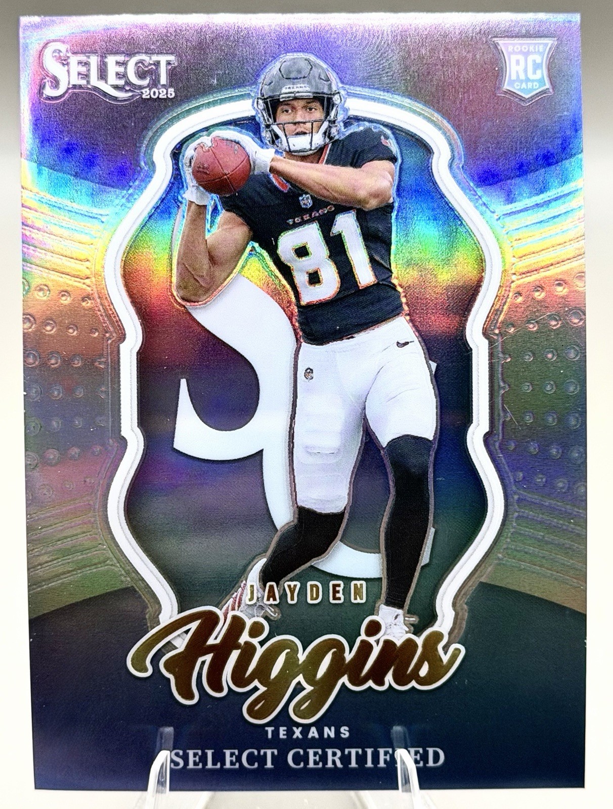 2025 Panini Select Jayden Higgins Rookie Certified Silver Prizm RC #19 Texans