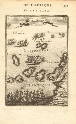 CANARY ISLANDS. Islas Canarias Tenerife Gran C Lanzarote. Spain. MALLET 1683 map
