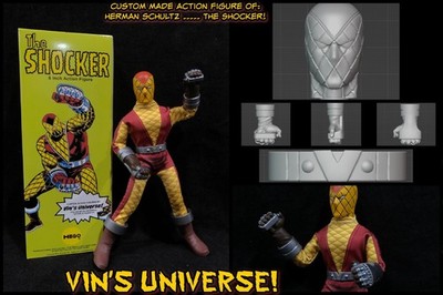 Custom 8'' Mego Scale Spider-Man Herman Schultz AKA The Shocker Action Figure