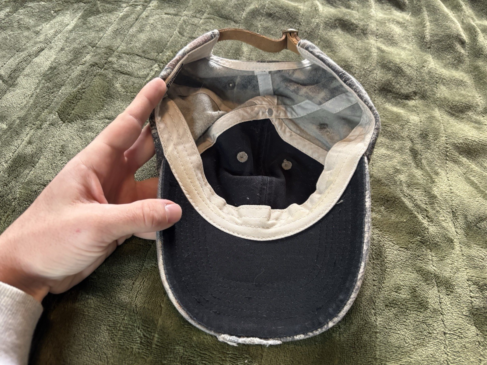 Browning Camo Hat Strap Back Baseball Cap Green B… - image 11
