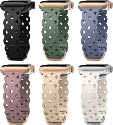NEW 6 Pack Lace Fashion Apple Watch Band 4 Pack Lace Silicone Band for Apple Watch 38mm/40mm/41mm  main image 3