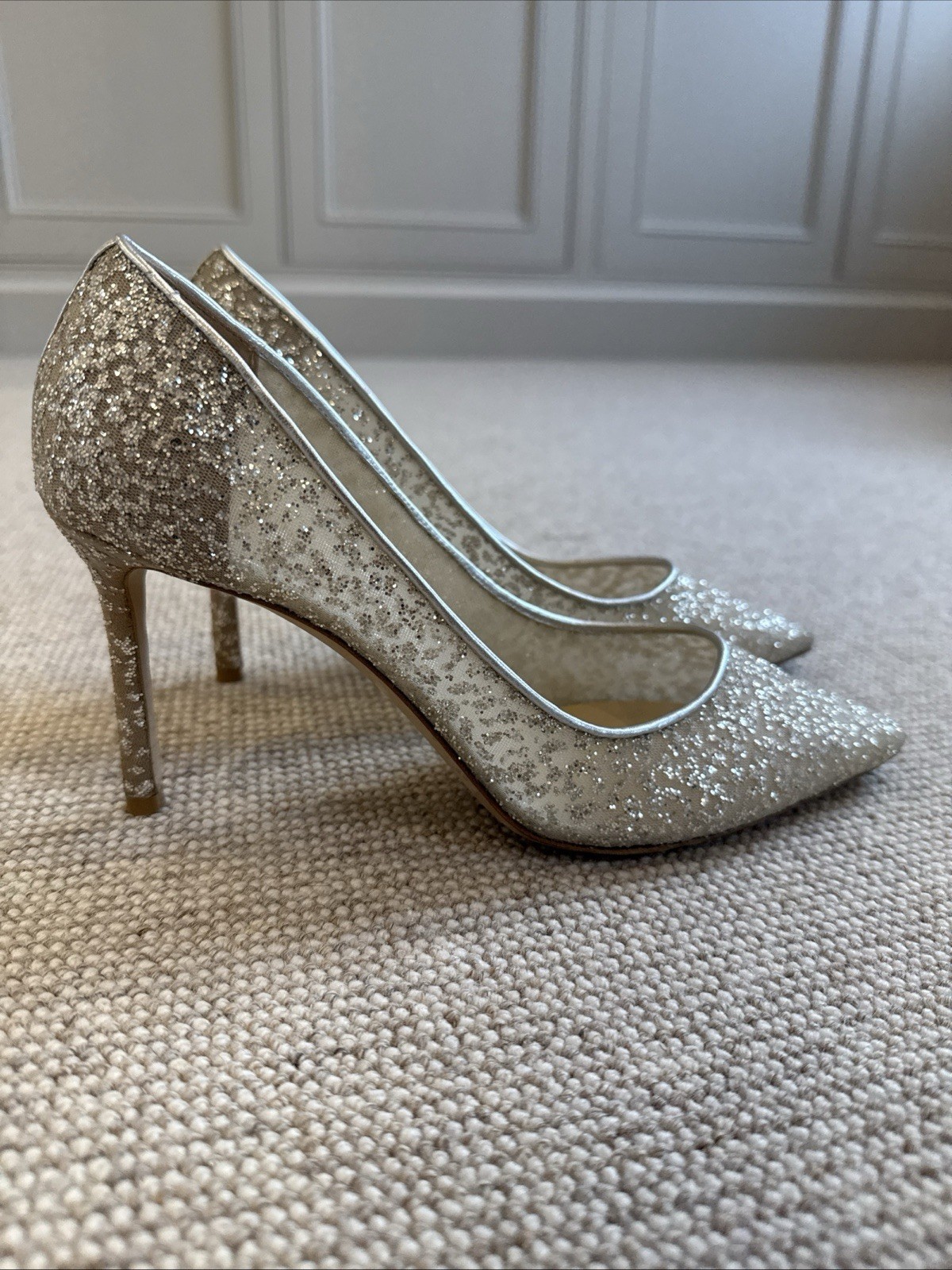 Jimmy choo Romy 85 Sequin Shoes Size 6 wedding shoes occasion shoes 