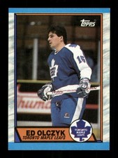  133 Ed Olczyk 16 Maple Leafs Hockey 1989 Topps Sports Trading Card 
