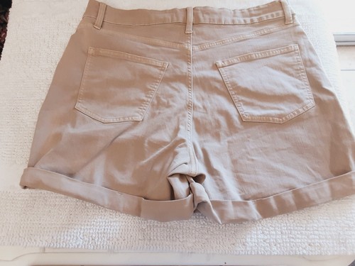 Lauren Conrad Damenshorts Größe 14 hoher Bund beige Denim 5 Taschen NEU - Bild 7 von 7