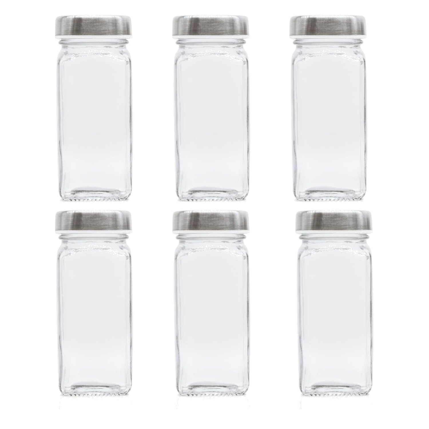 6pcs Spice Jars, 4 oz Glass Seasoning Bottles, Spices Container, Empty Spice ...