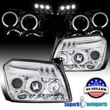 Fits 2005-2007 Dodge Magnum Halo Projector Headlights Led Bar Lights 05-07 Bar