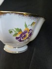 Royal Albert Cup Saucer Yellow &  Purple Pansies Heavy Gold Trim Bone China Eng. — photo 9