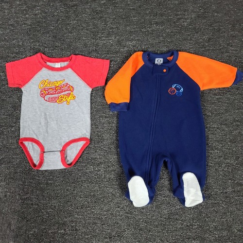 Boys Clothing Lot 6 Months Gerber & Chicago Style Hotdog Two Piece Baby Set